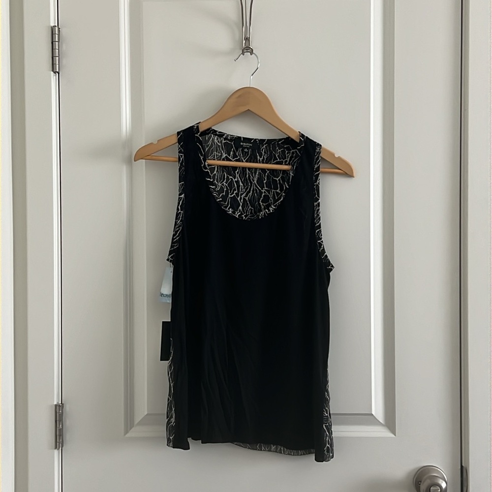 NWT Aritzia Babaton Lyle Tank Sleeveless Blouse - Black / Gray (M)